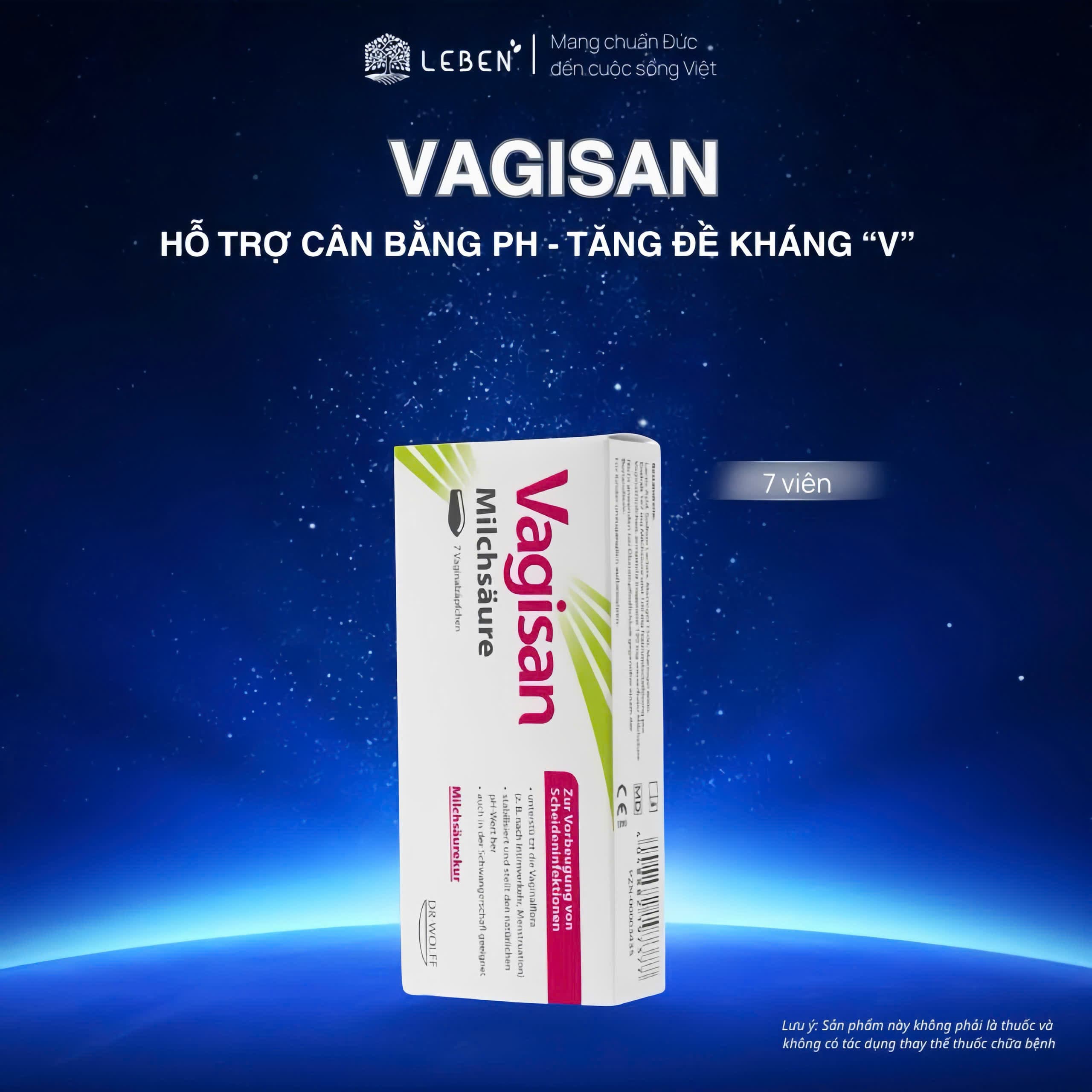 Viên đặt Vagisan Milchsaure cân bằng pH, tăng đề kháng chuyên sâu cho vùng kín