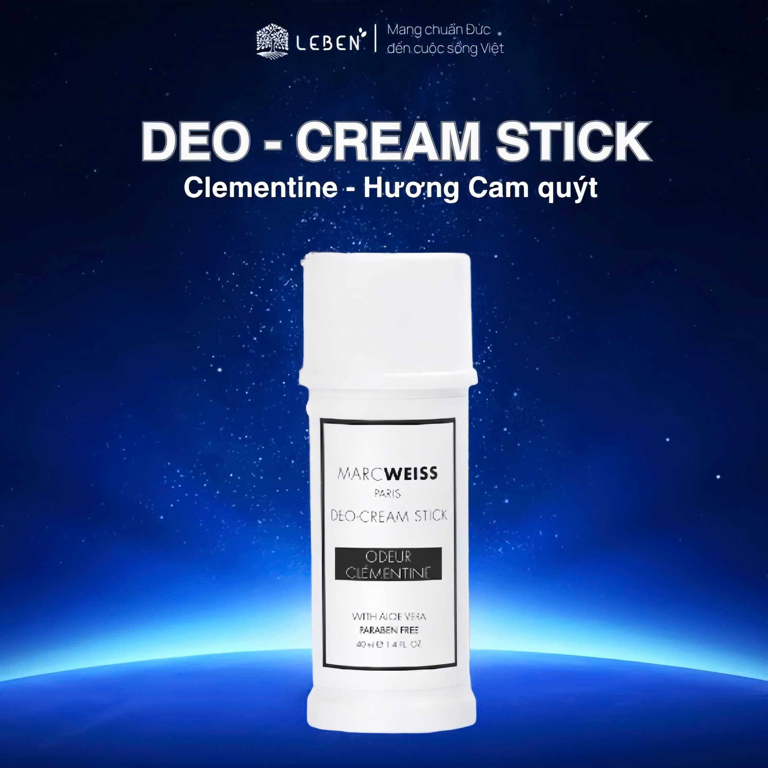 Marc Weiss Paris Clementile Cream Deo Stick 40 ml